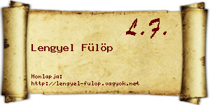 Lengyel Fülöp névjegykártya